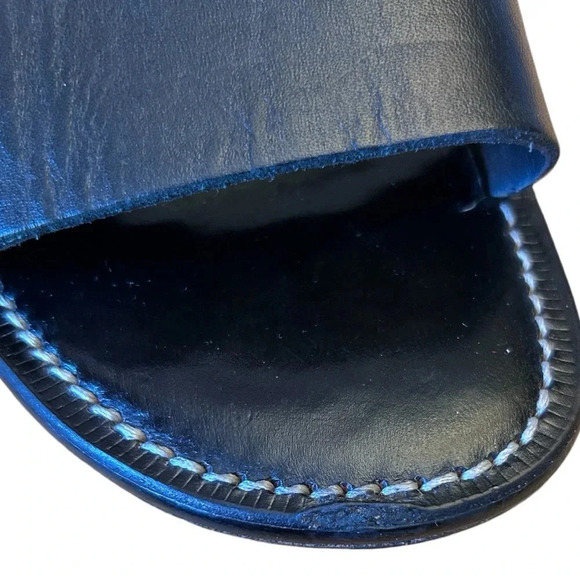 Mario Bruni Women’s Black Horsebit Leather Strap Sandals Size IT 44 - US 11 - Picture 10 of 15